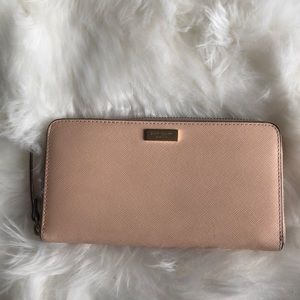 Blush Kate spade zip around wallet